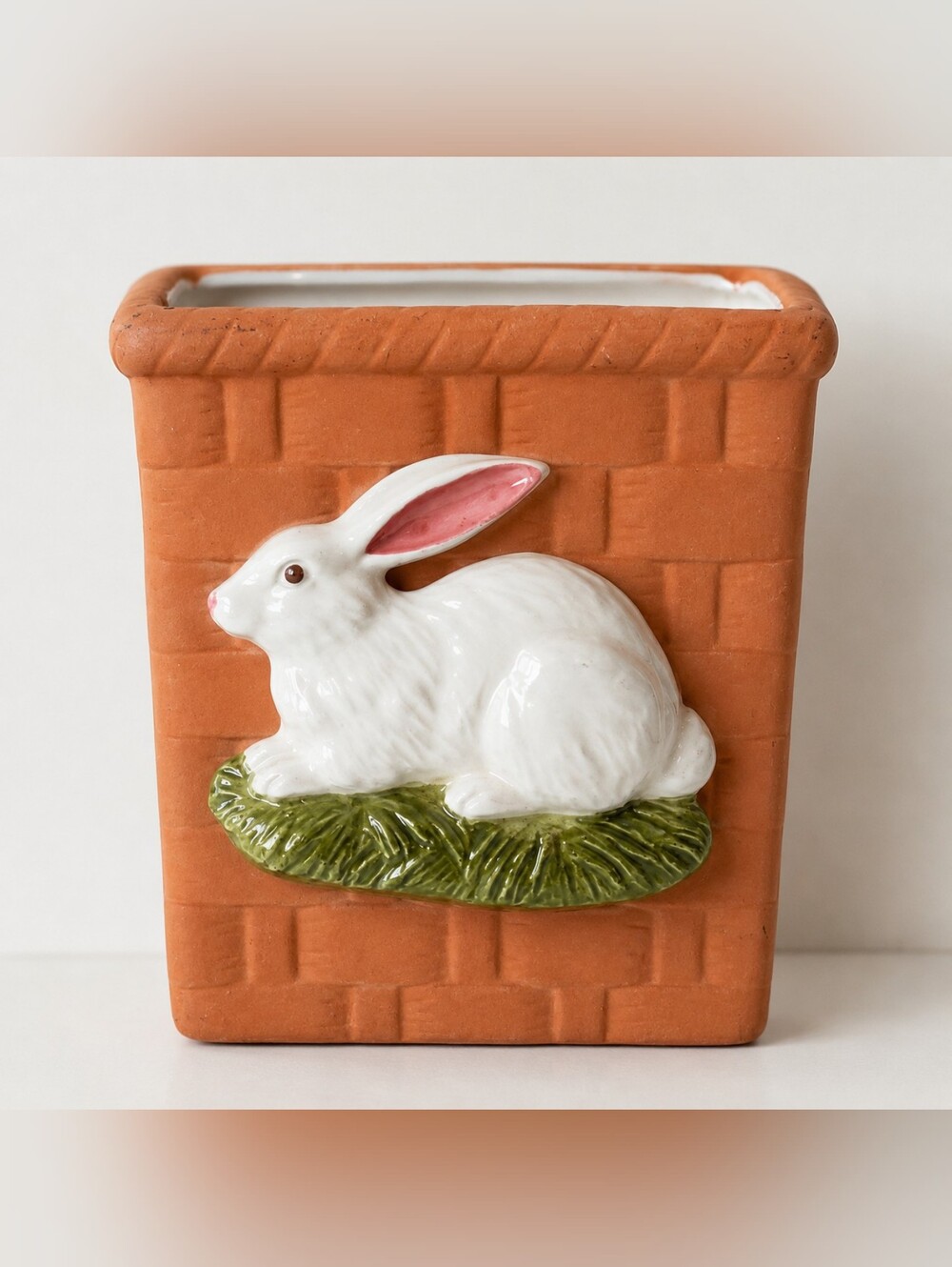 Vintage Takahashi Japan Bunny Rabbit Wall Pocket Planter